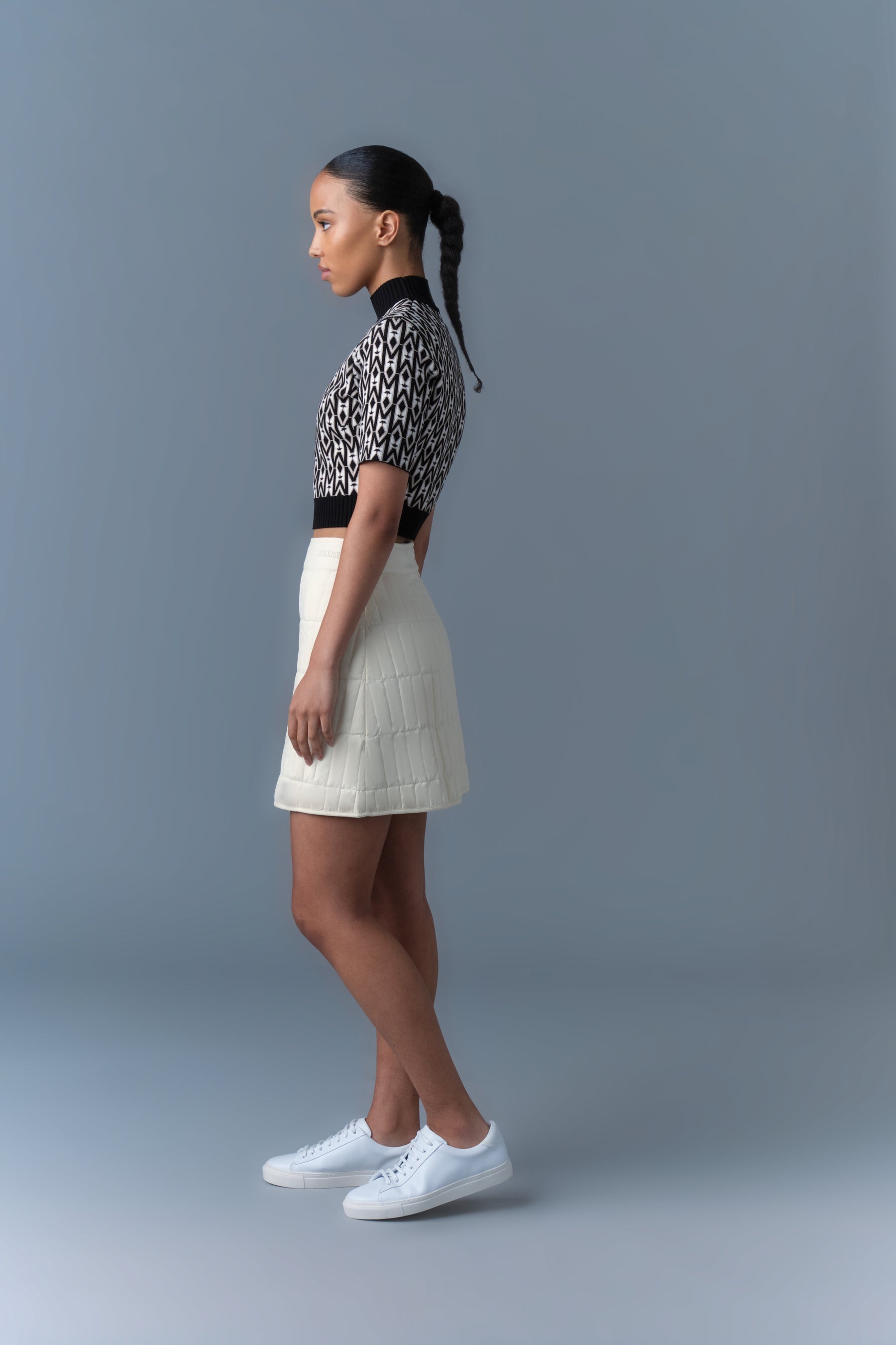CAIA-MG Jacquard Monogram Knit Top - 3