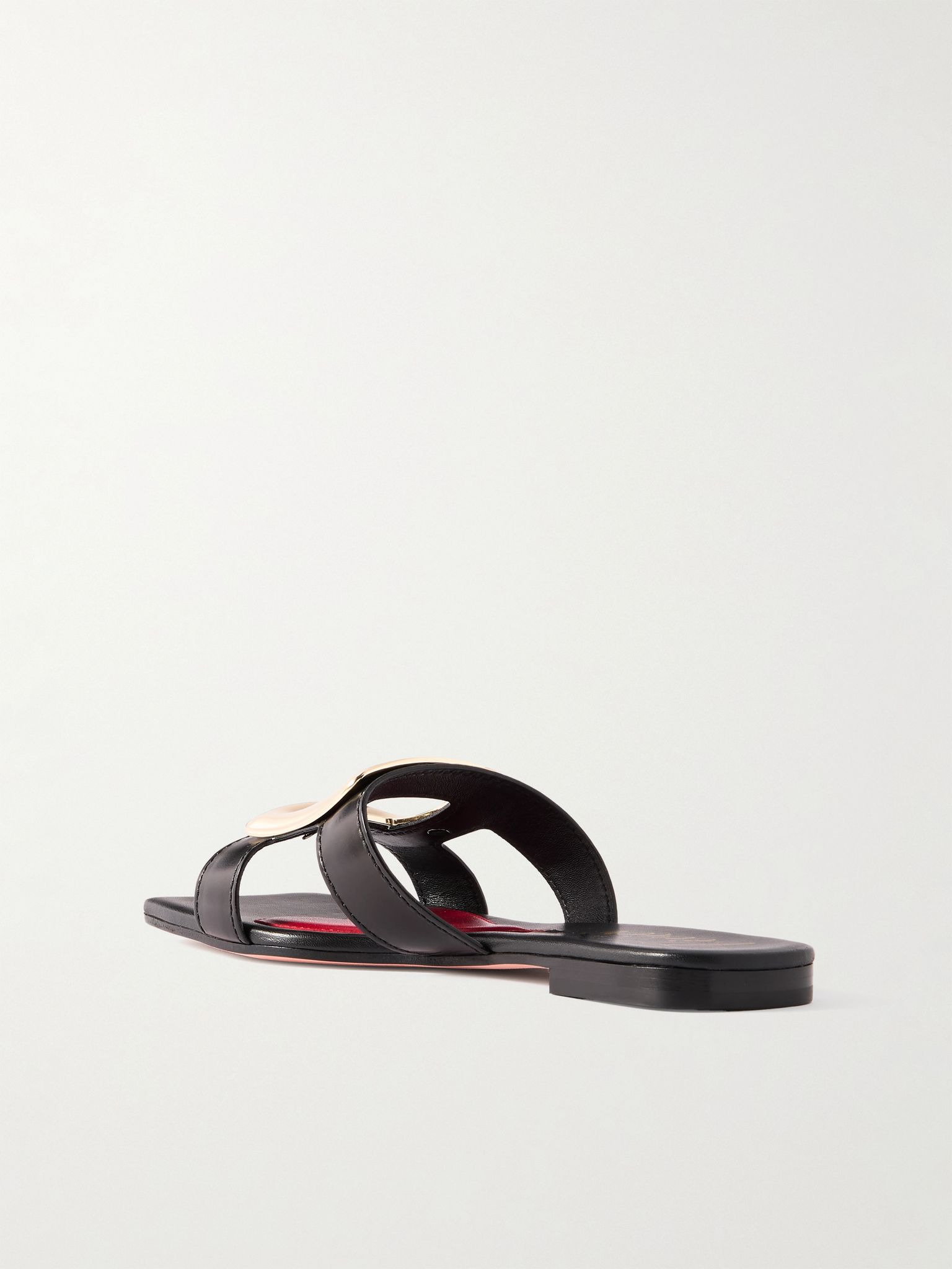 Nagoya embellished cutout leather slides Black - 3