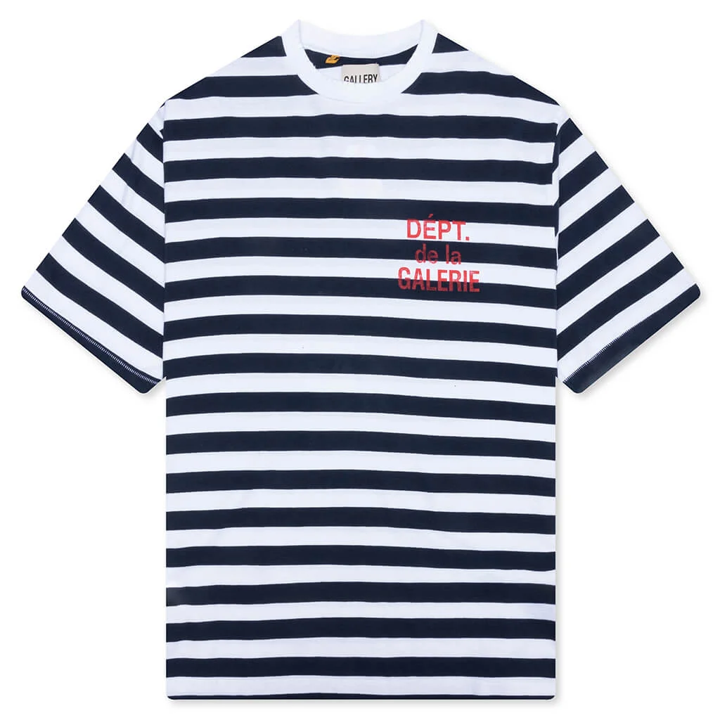 FRENCH TEE - NAVY/WHITE STRIPE - 1