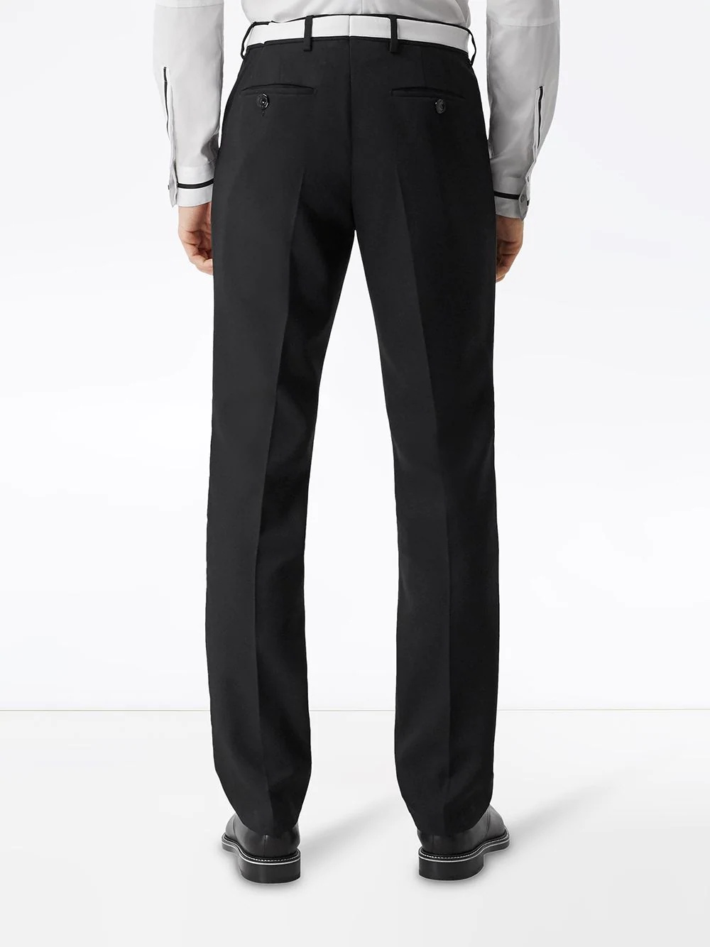 Classic Fit Lambskin Detail Wool Tailored Trousers - 4