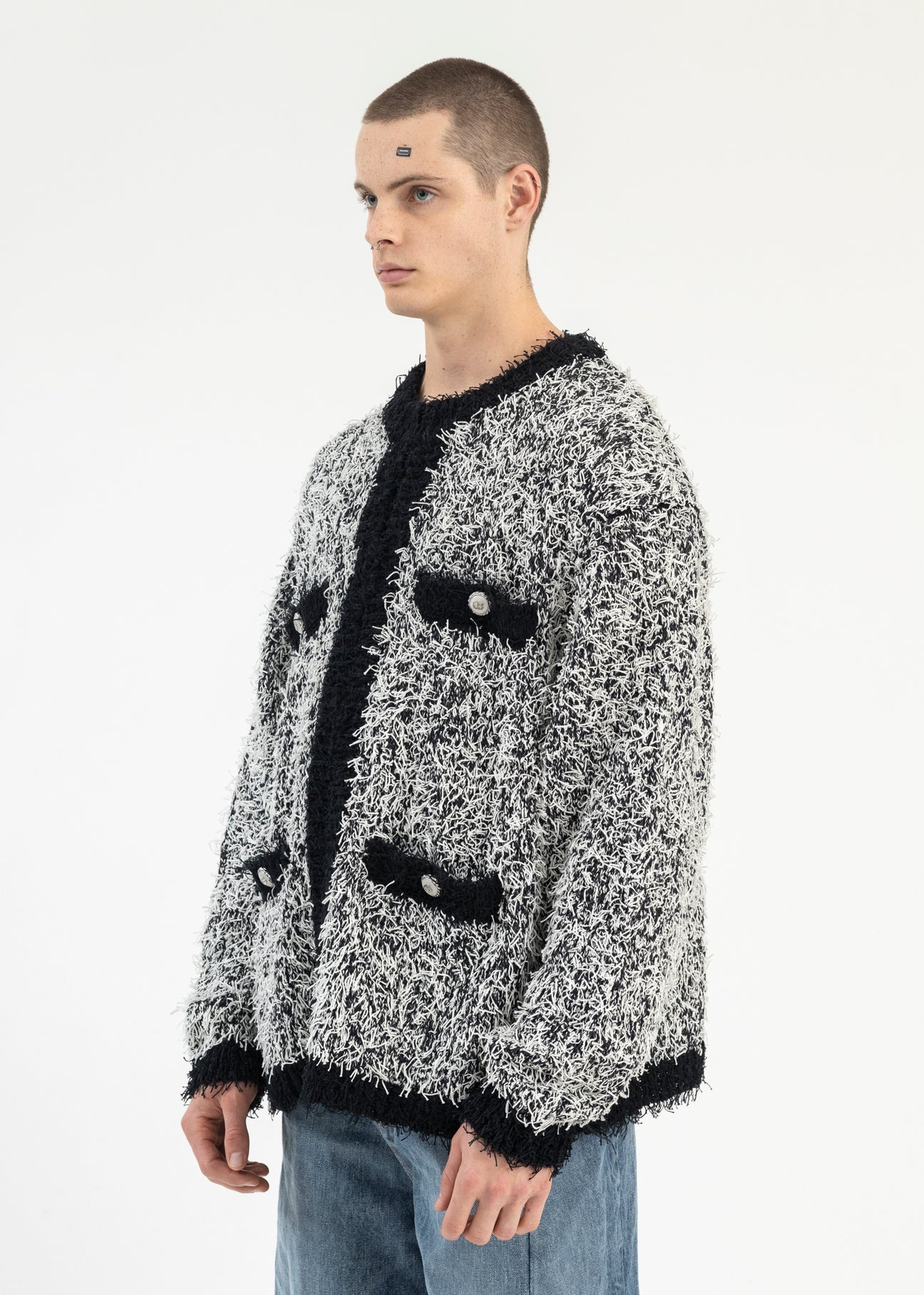 トップス doublet 25ss TWEED KNIT CARDIGAN doublet / TWEED KNIT CARDIGAN