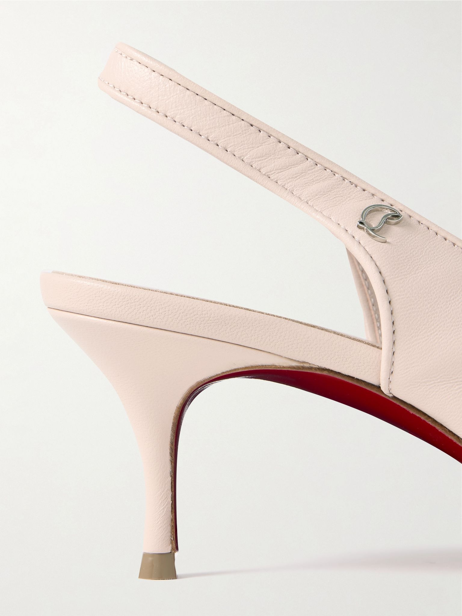 Sporty Kate 45 leather slingback pumps Cream - 4