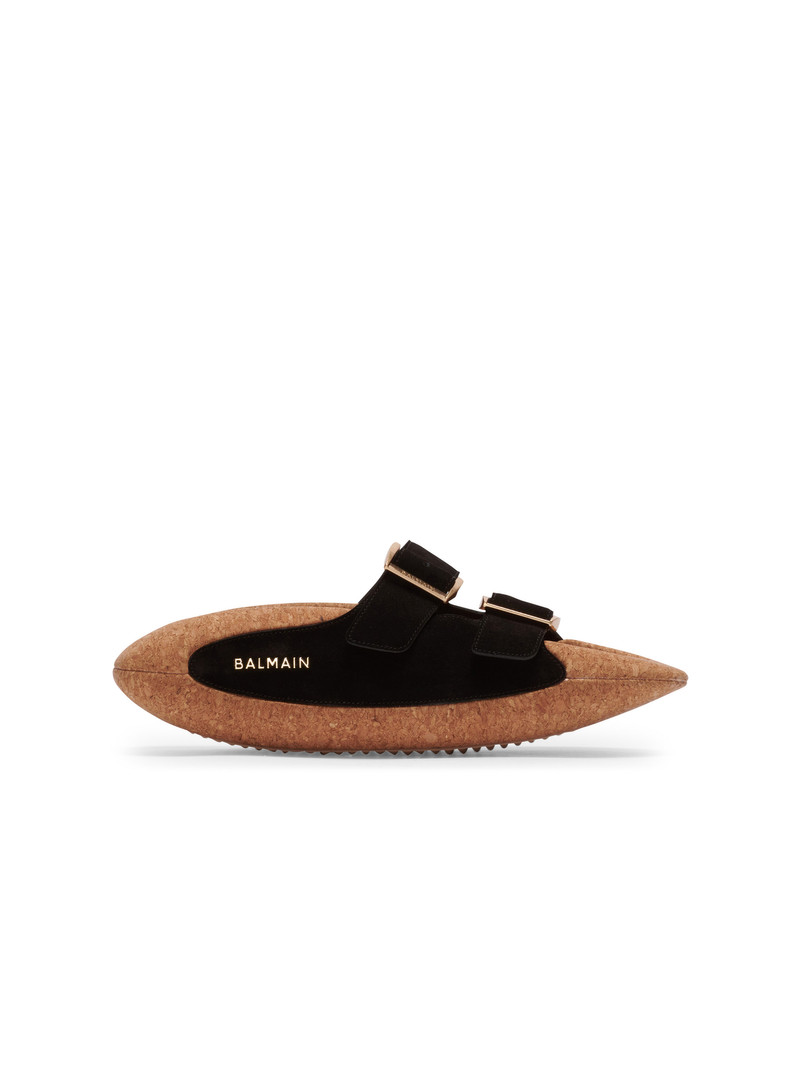 B-IT leather and cork mules 1