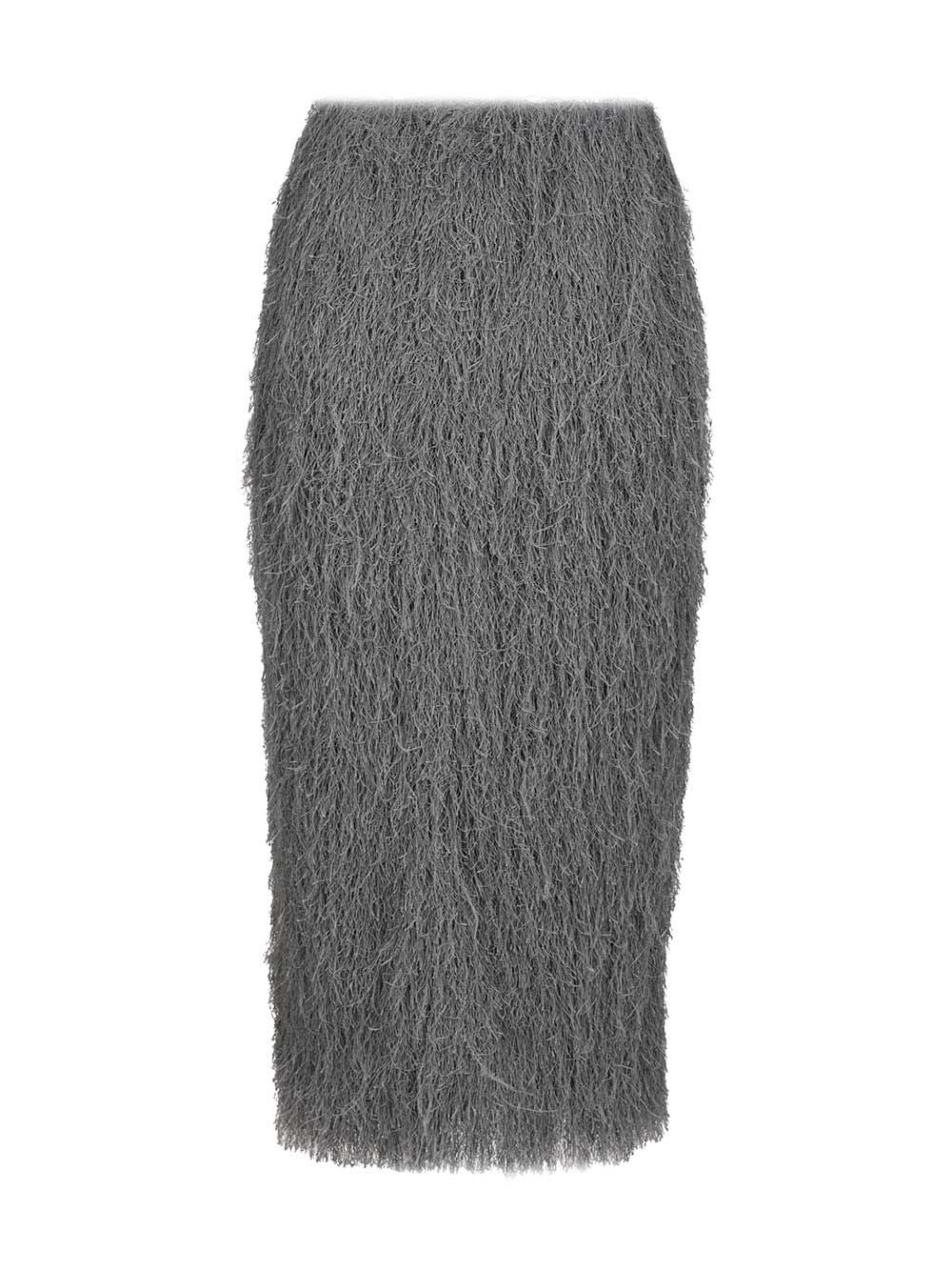 Look 46 - 04050-Sokna Tris 2031 Fringed Skirt Skirts Grey - 2