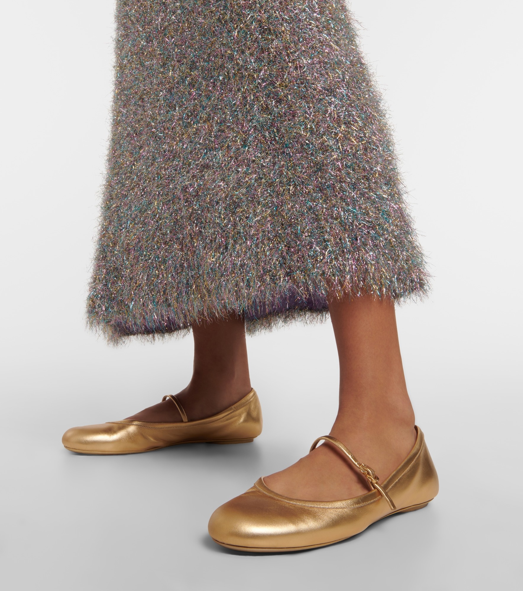 Carla metallic leather ballet flats - 4