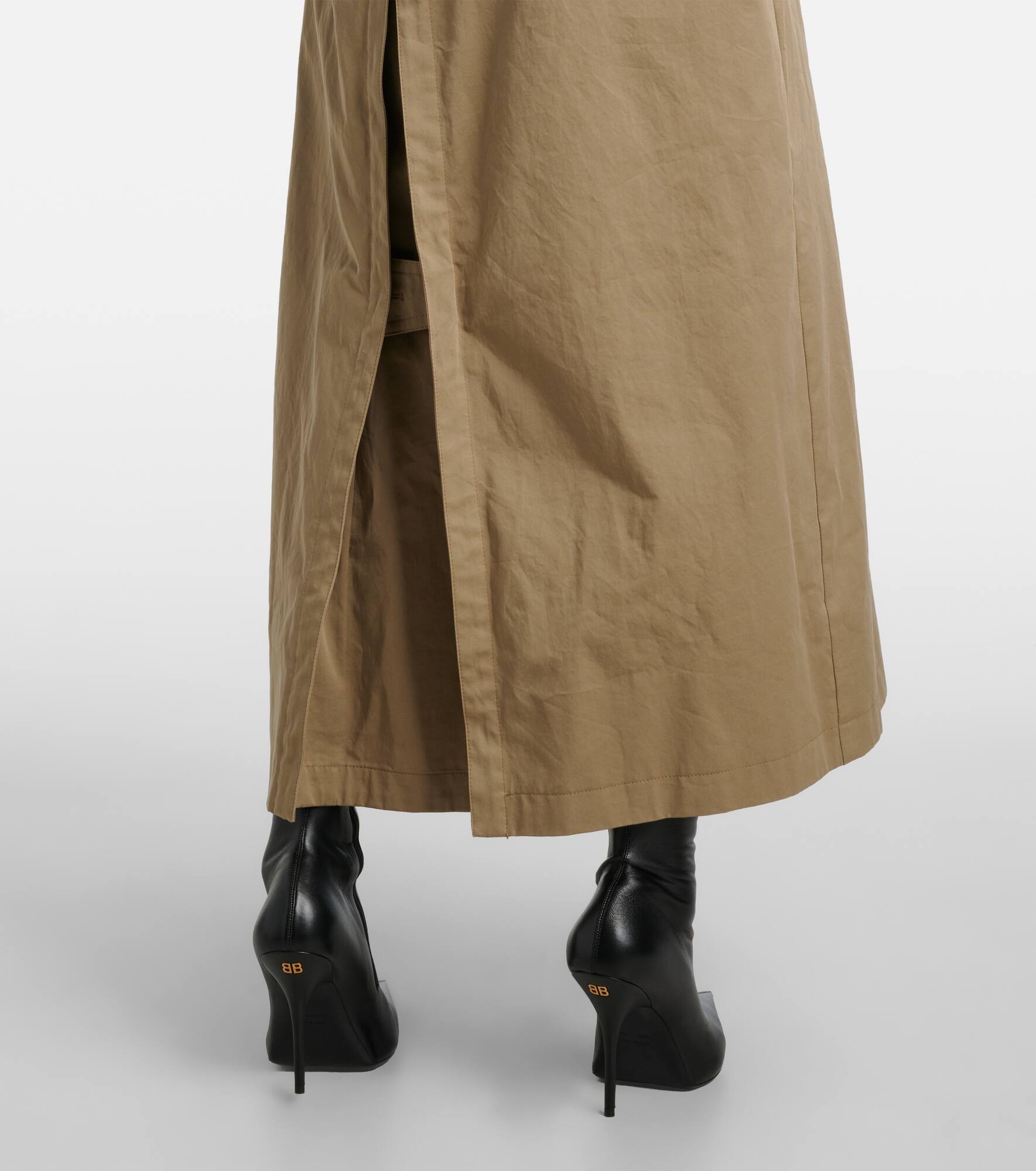 Suspended Trench cotton twill midi dress - 5