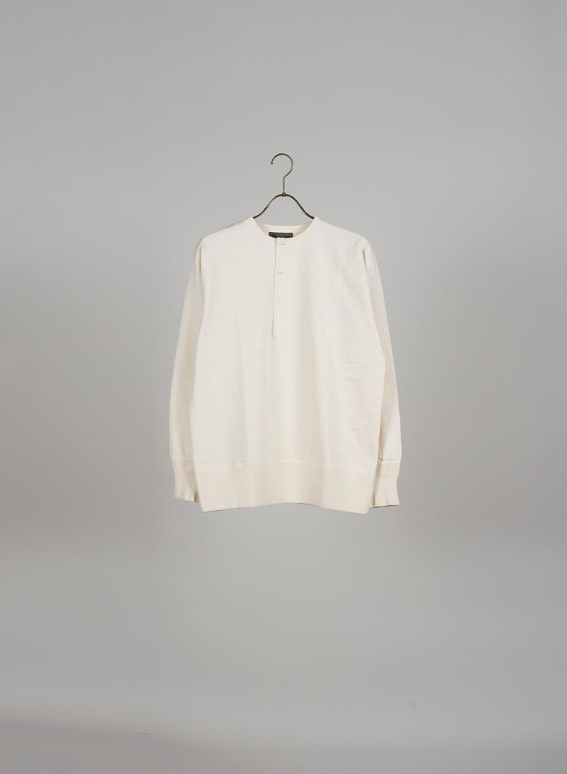 50's Henley Neck Shirt in Ivory 1