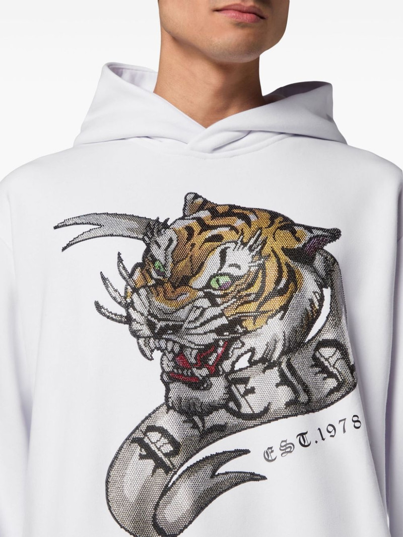 crystal-embellished tiger-print hoodie 6