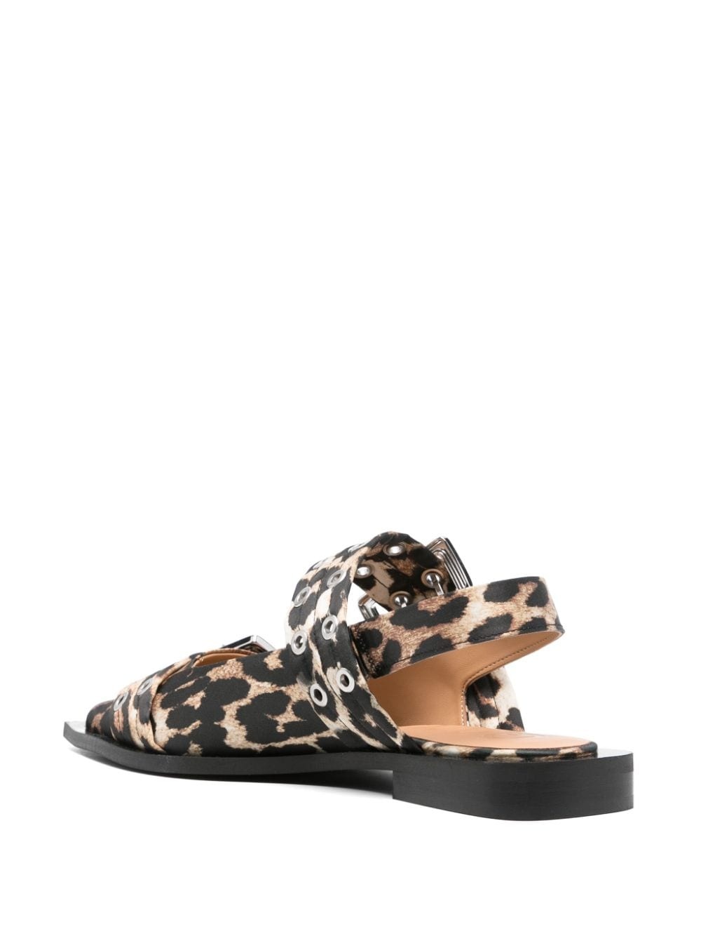 leopard-print satin ballet flats - 3