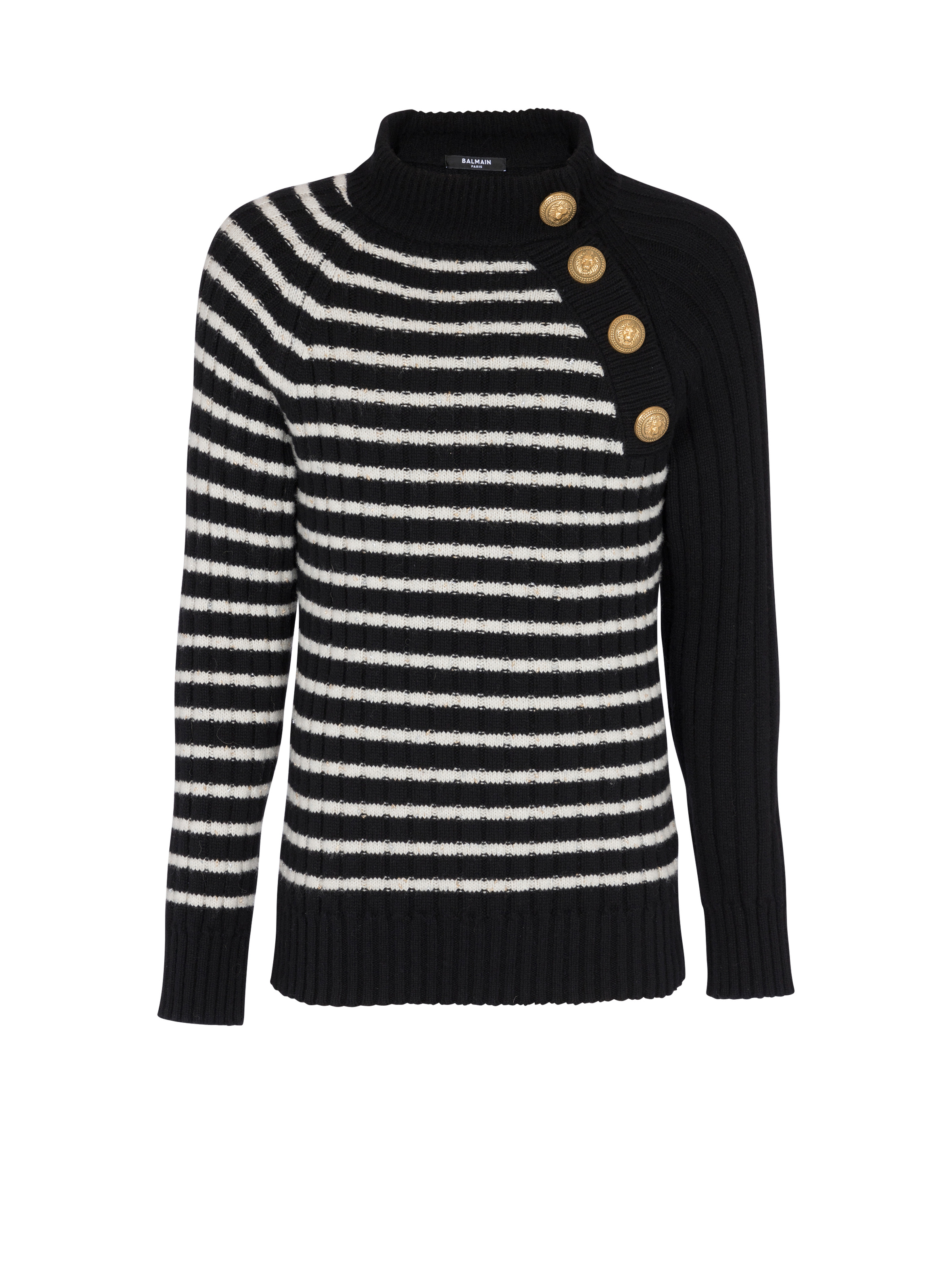 Striped jumper with golden buttons - 1