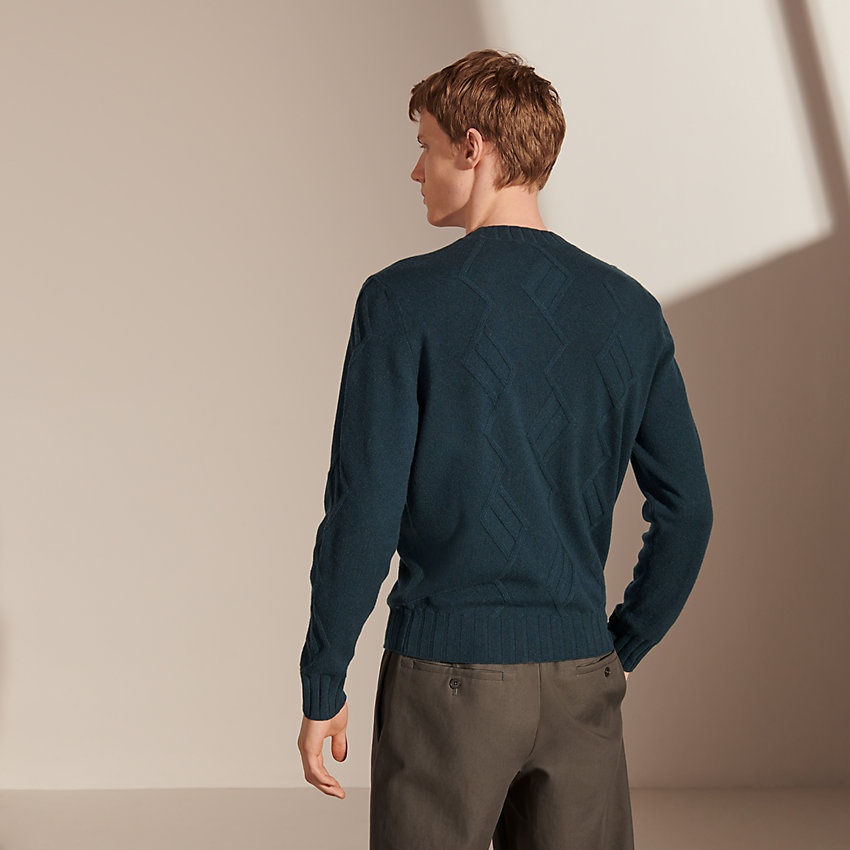 "Torsades geometriques" crewneck sweater - 2