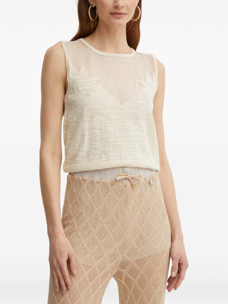 semi sheer-panel vest 1
