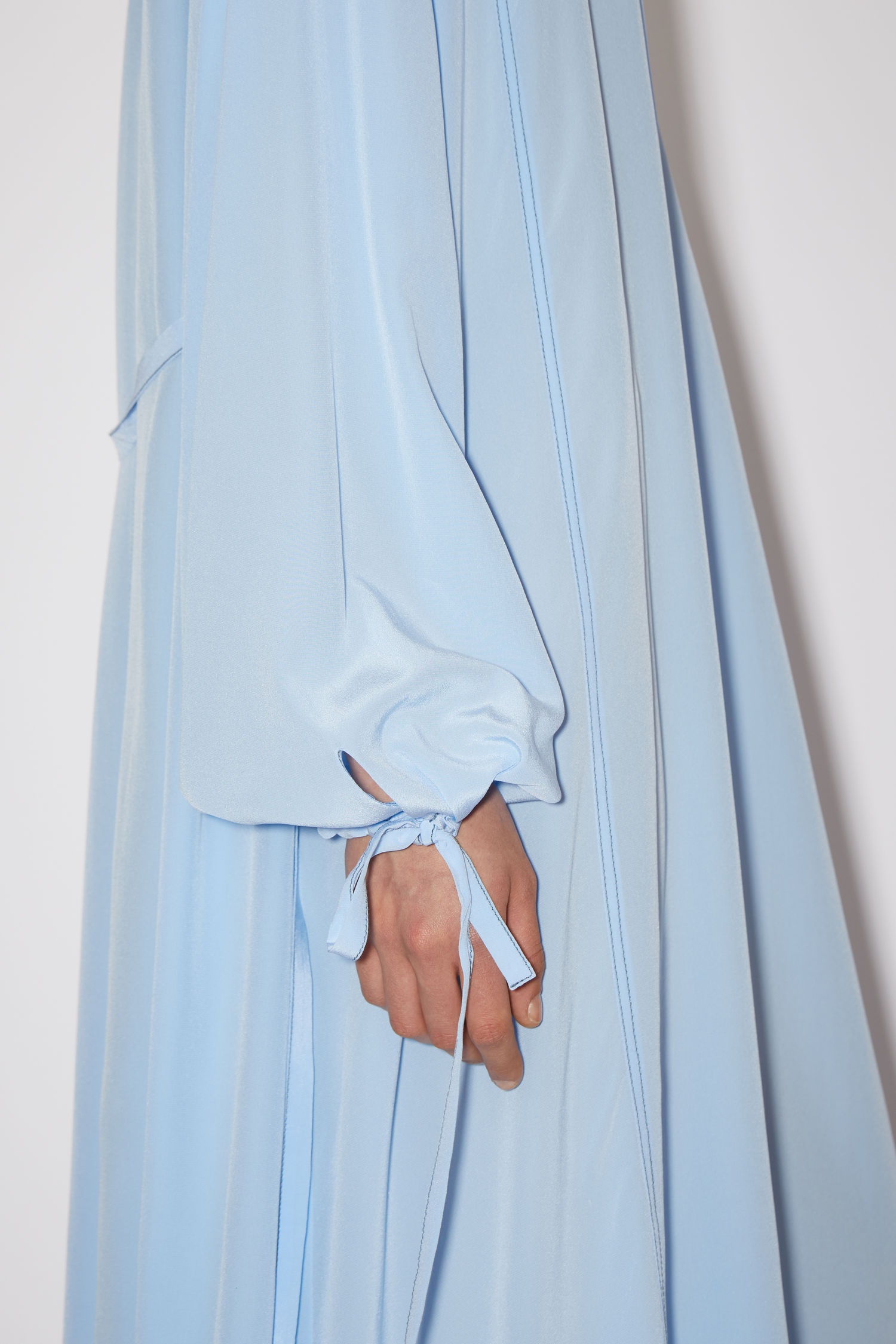 Crepe de chine dress - Sky blue - 5