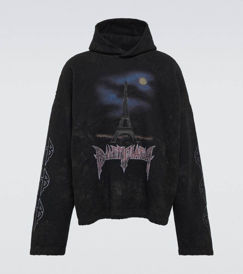 Paris Moon crinkled fleece hoodie 1