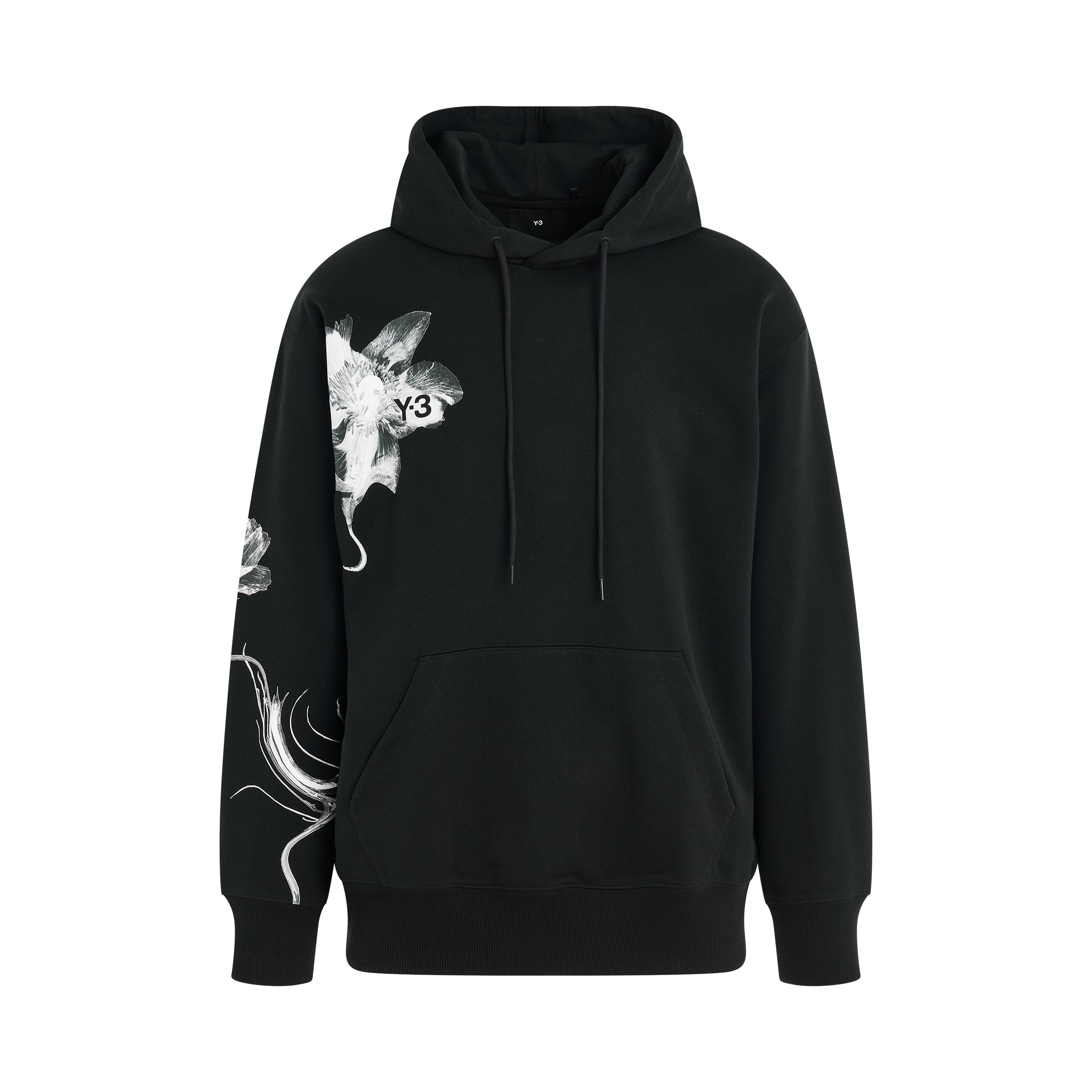 Flower Graphic Hoodie in Black - 1