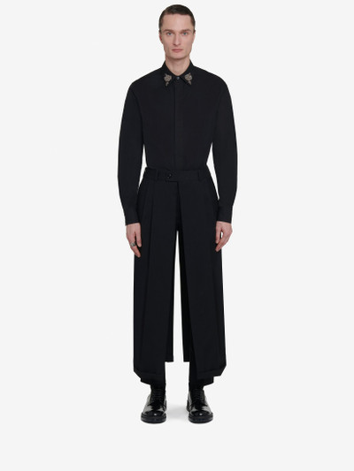 Alexander McQueen Men's Embroidered Collar Shirt in Black outlook