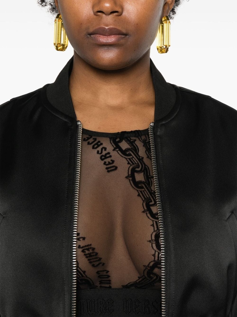 Chain Couture-flocked top - 5