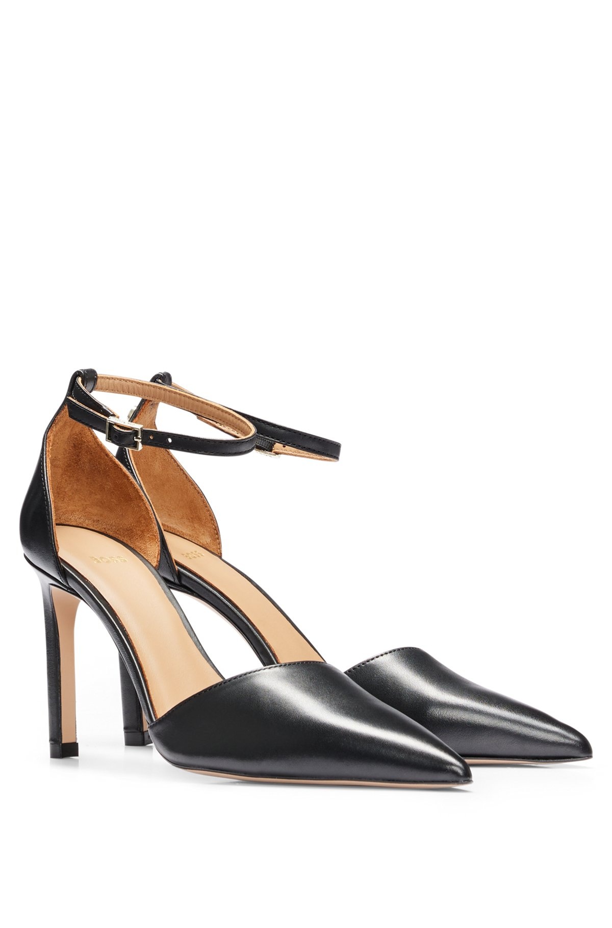 HIGH-HEELED PUMPS IN LEATHER WITH MONOGRAM TRIM - 2