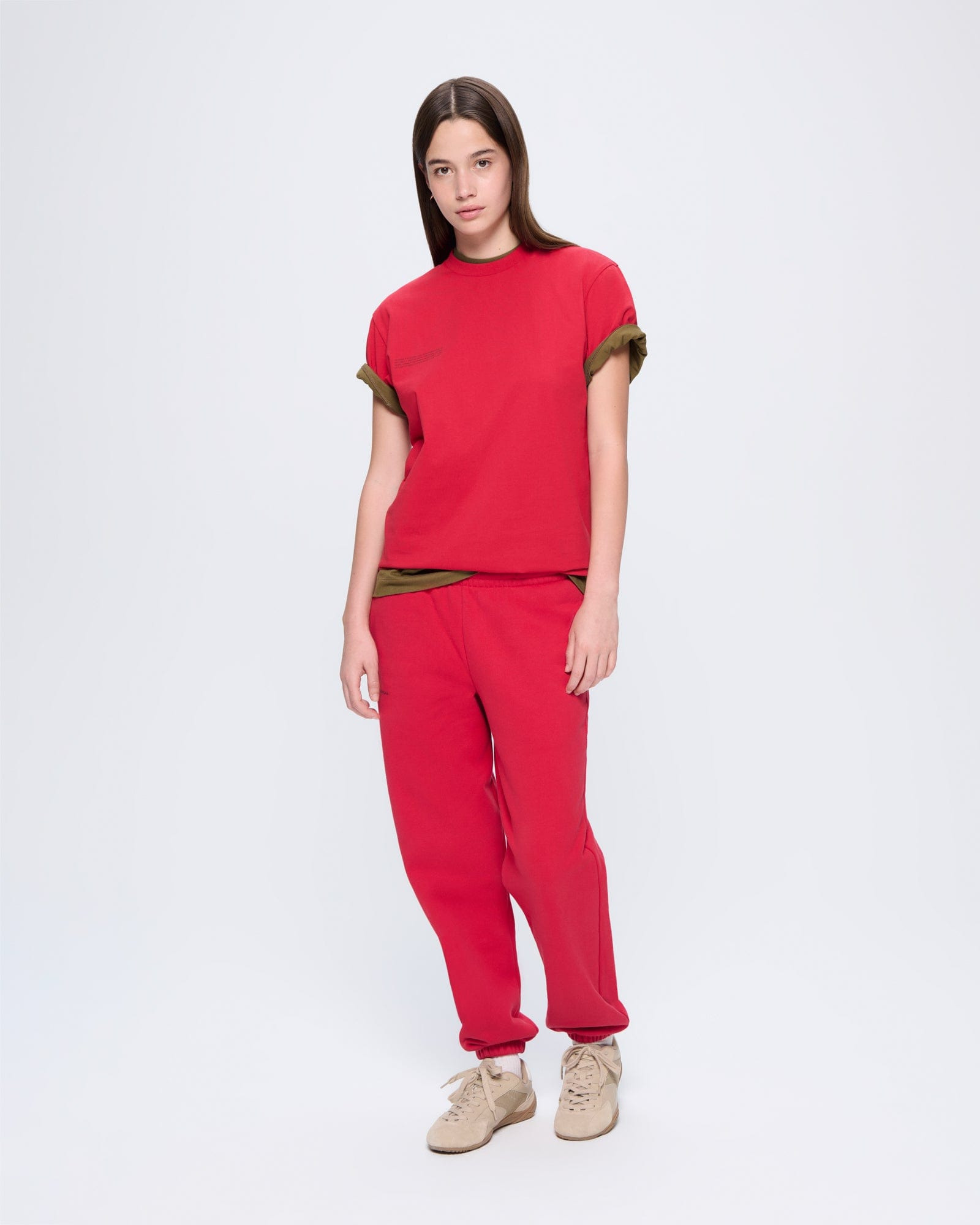 Womens 365 Midweight T-shirt - Goji Red - 3