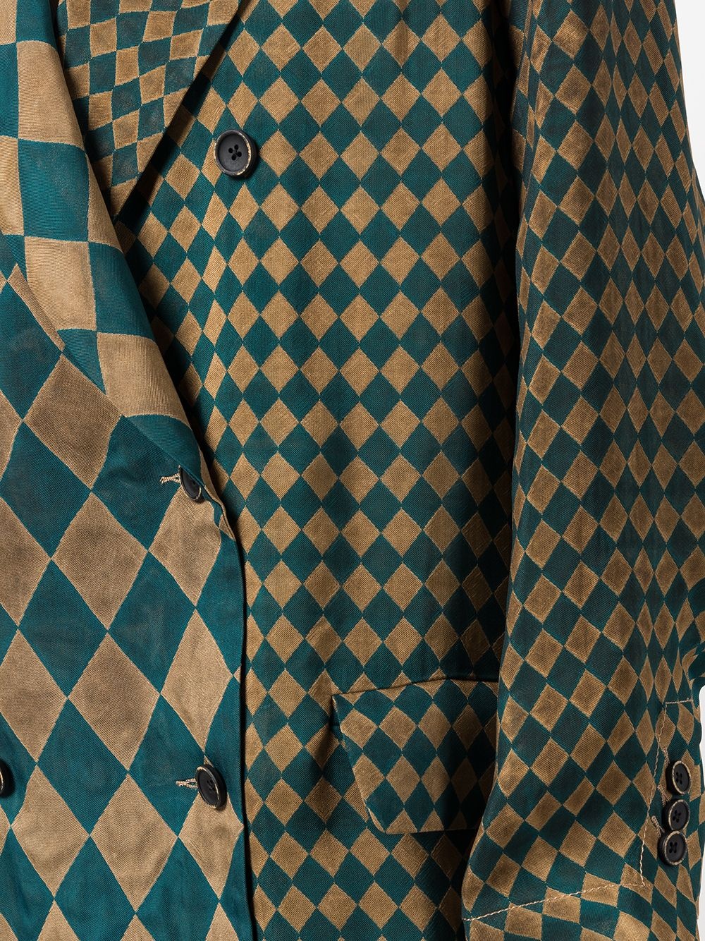 check-pattern double-breasted jacket - 10