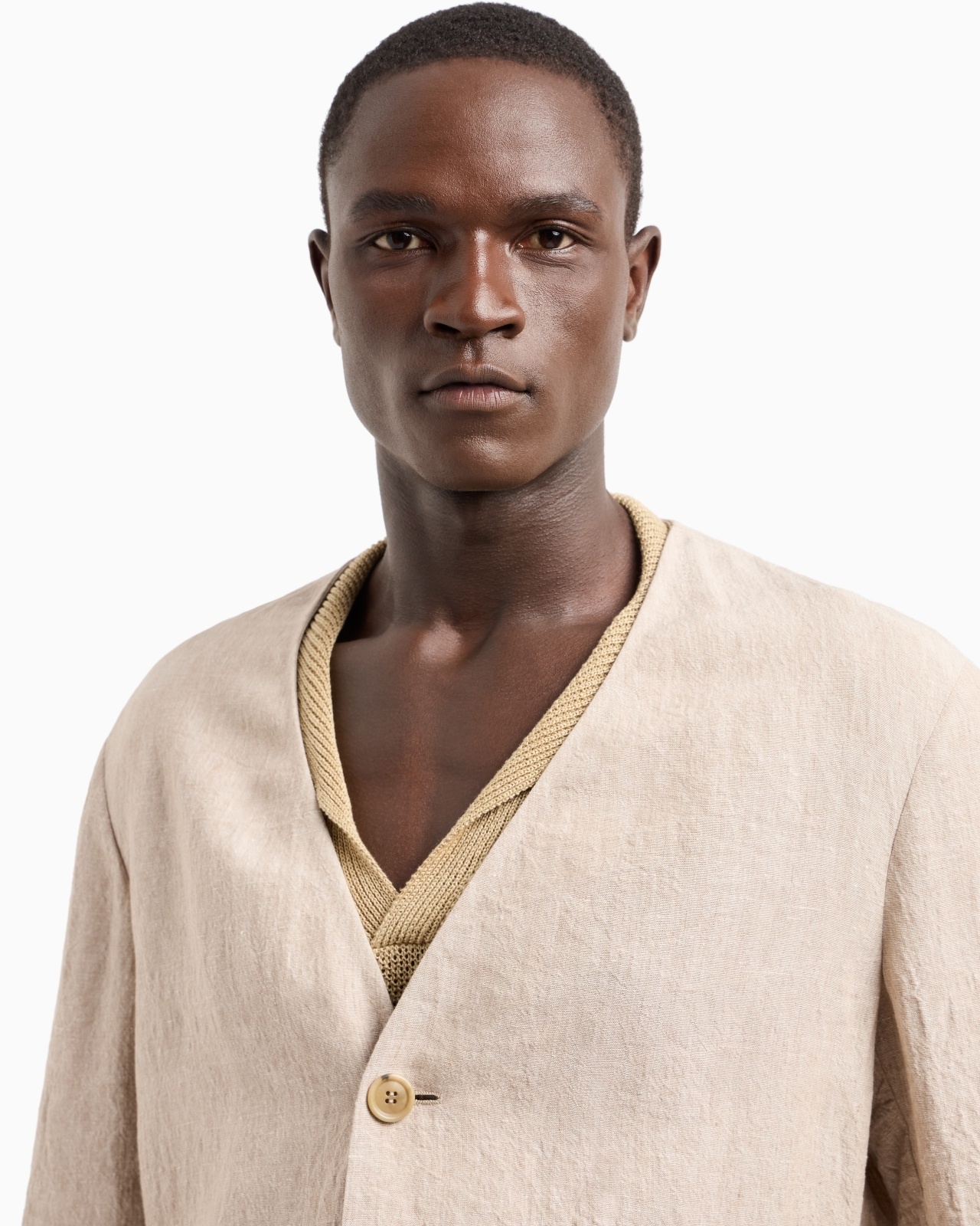 PURE LINEN CANVAS SINGLE-BREASTED JACKET - 5