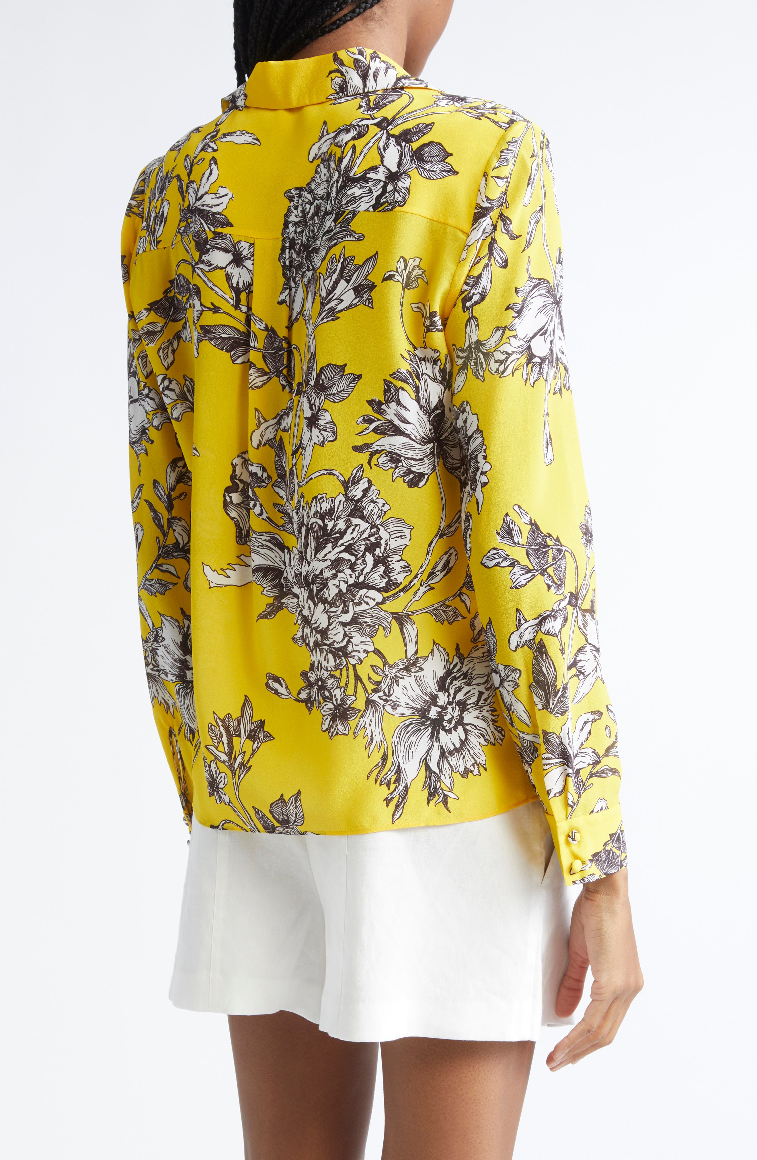 Alice + Olivia Alta Silk Top in Blooming Wild Golden Hour at Nordstrom - 2