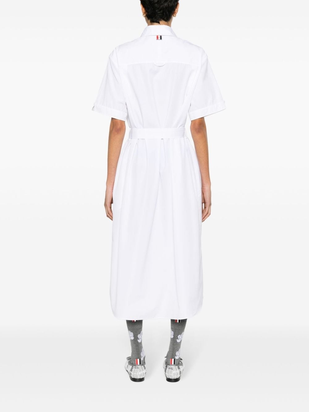 cotton midi shirt dress - 4