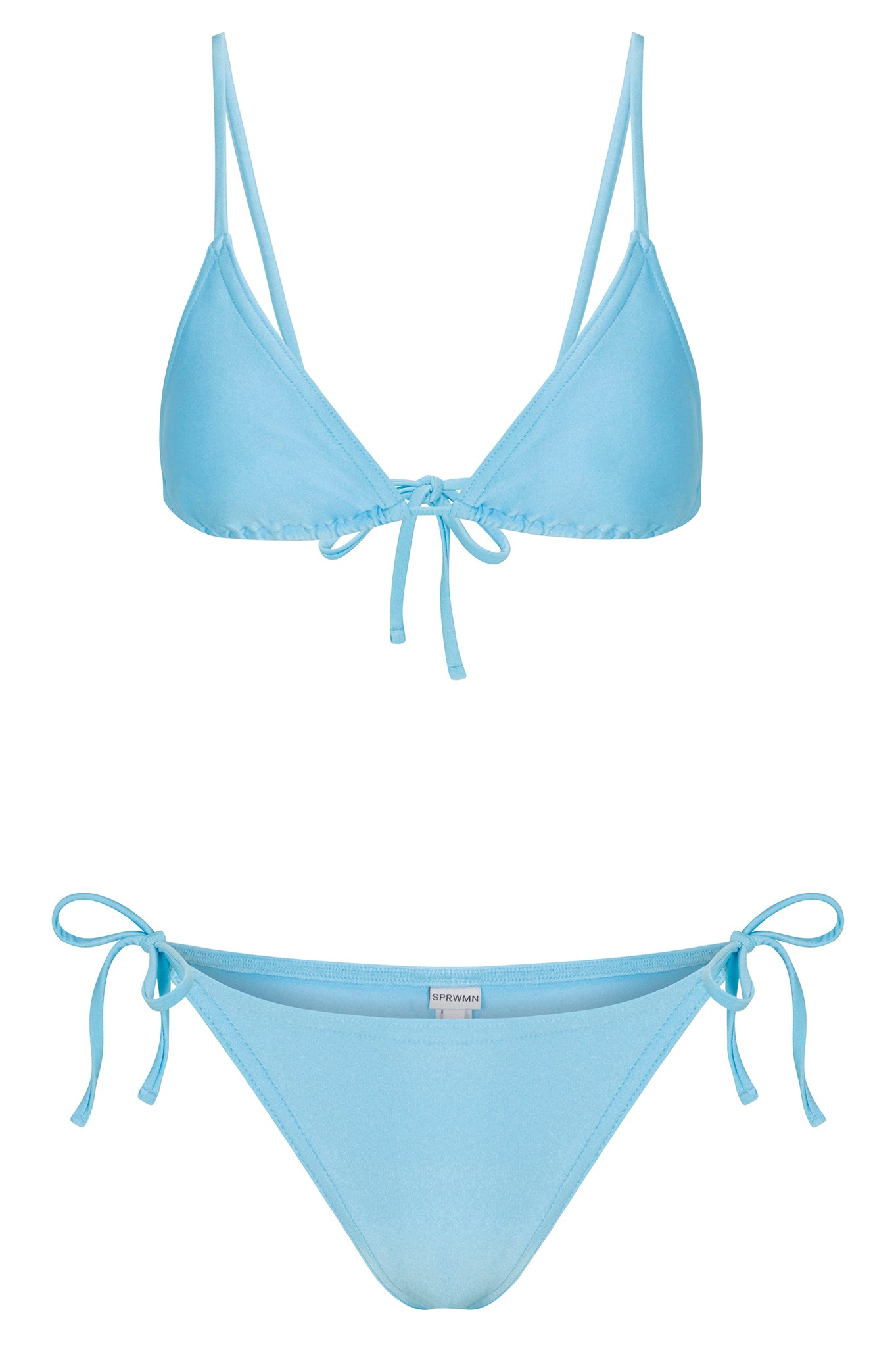 BABY BLUE TRIANGLE BIKINI TOP - 7