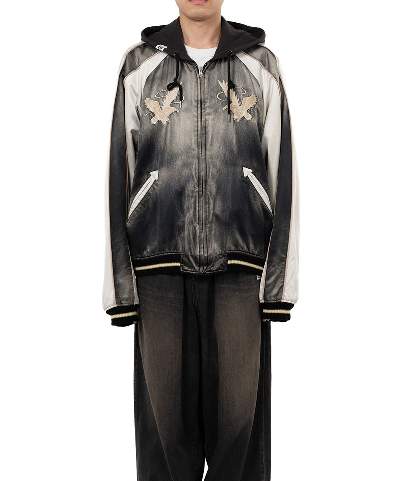 Reversible Hoodie Layered Souvenir Jacket 3