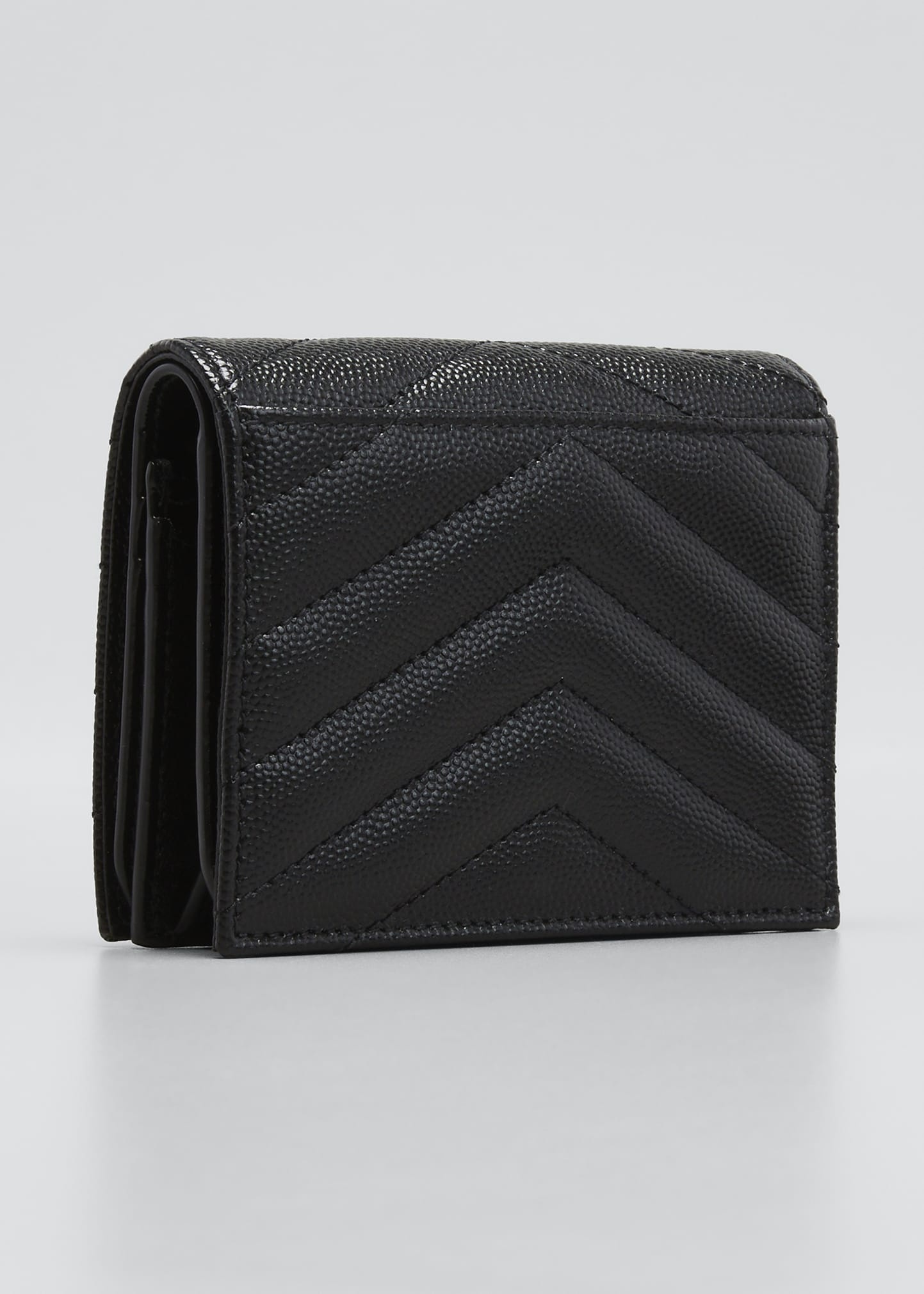 YSL Monogram Grain de Poudre Flap Card Case - 3