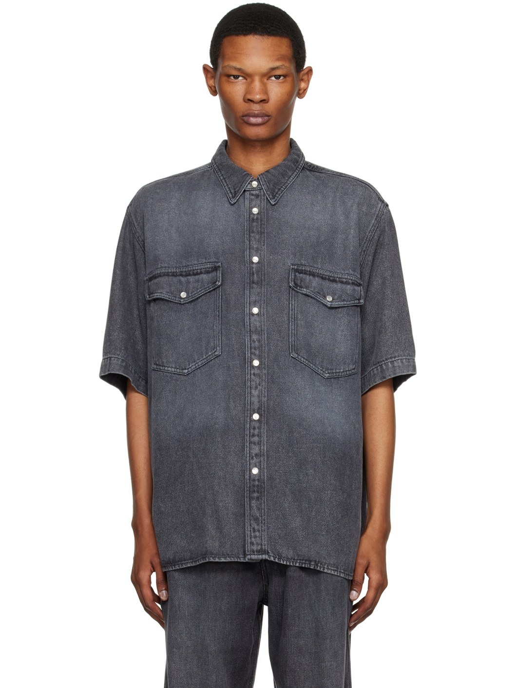 Black Tigilin Denim Shirt - 1