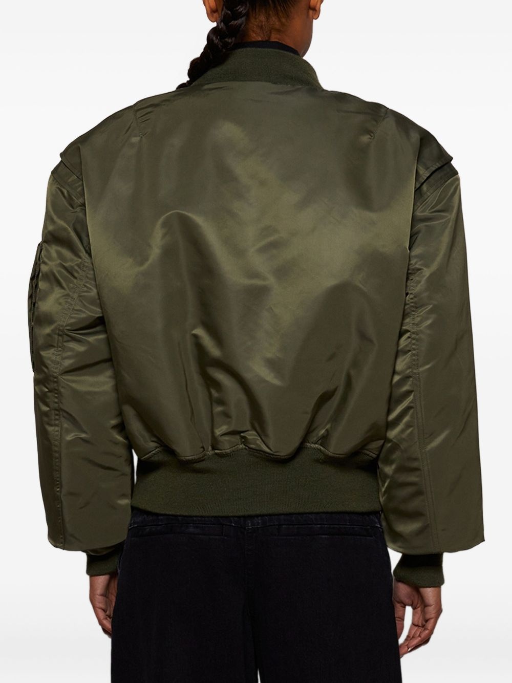 puffed sleeve bomber jacket - 5