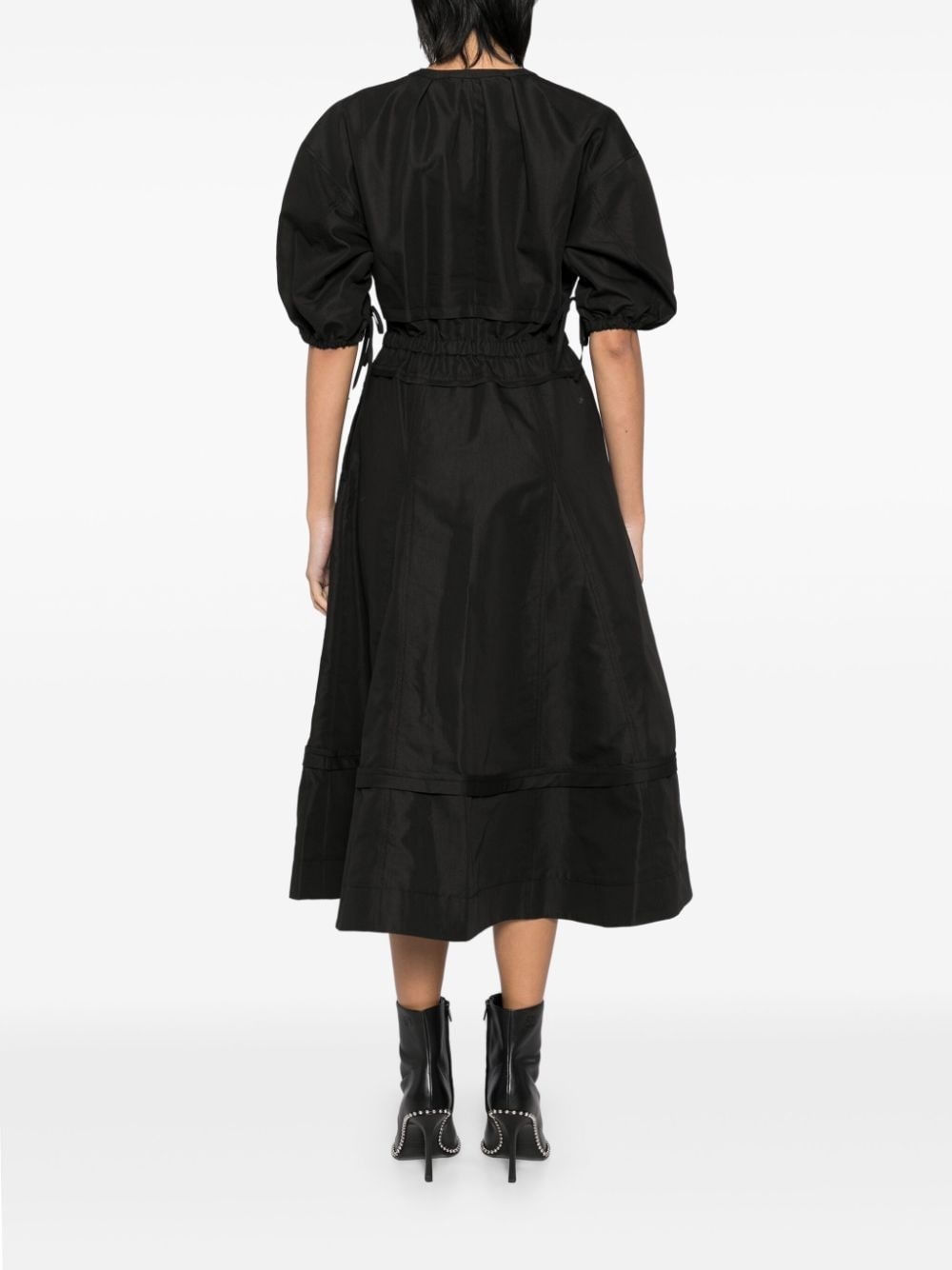 gathered sleeves dress - 4