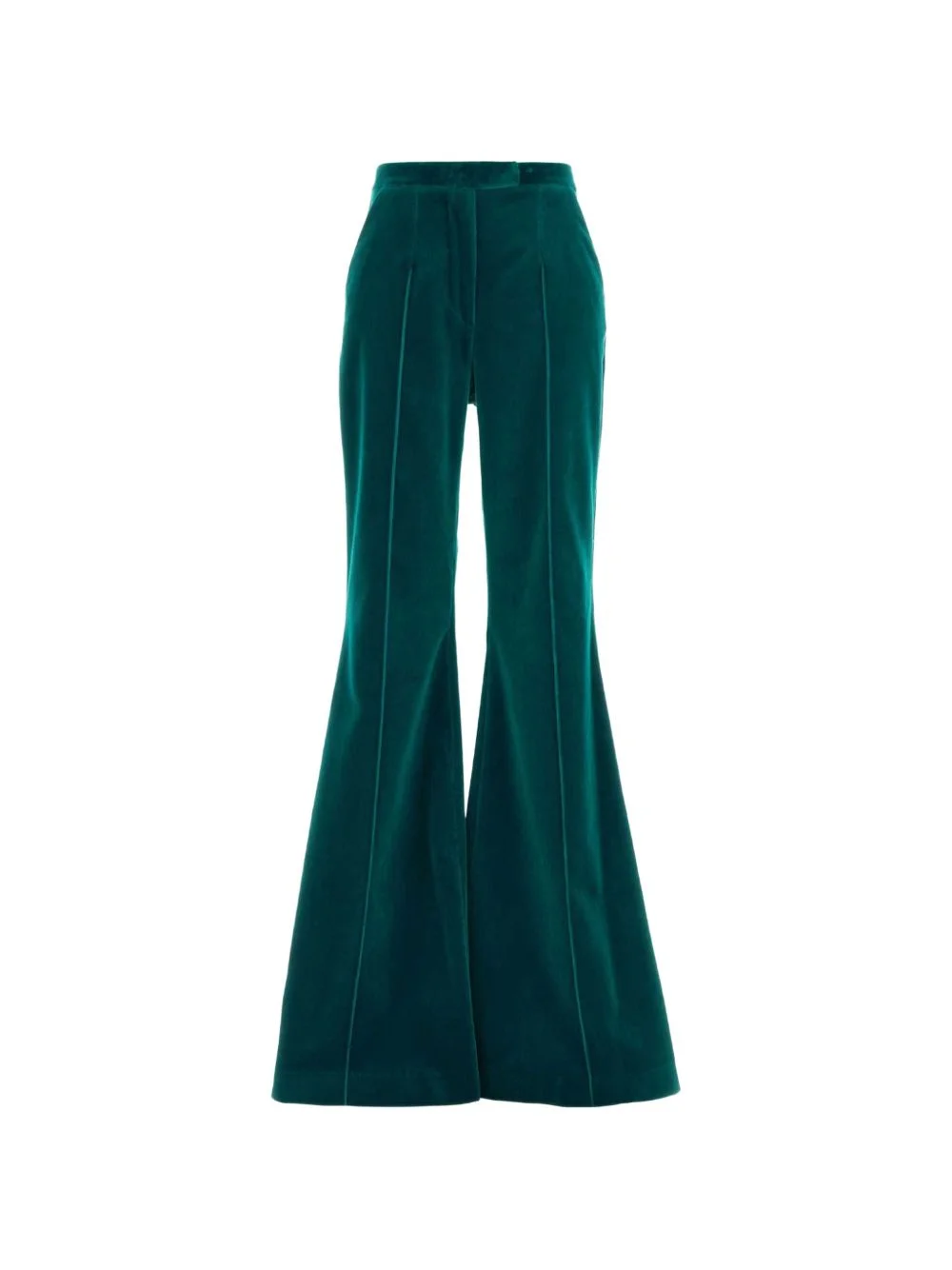 velvet-finish flared trousers - 1