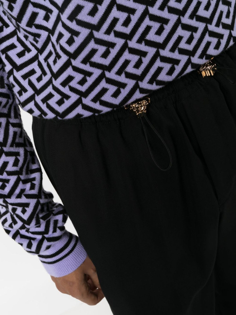 drawstring-fastening cotton track pants 5