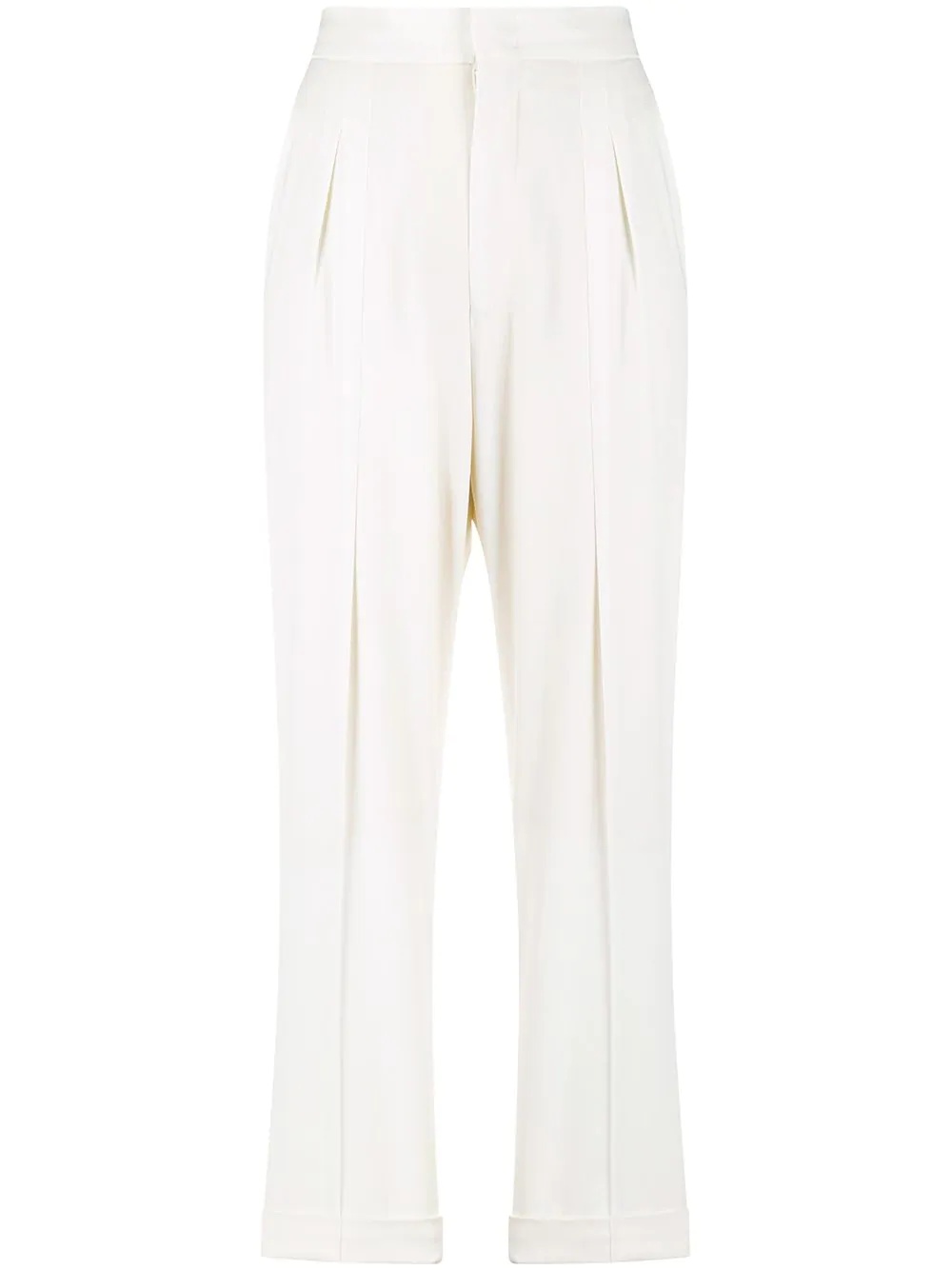 high waist pleated trousers - 1