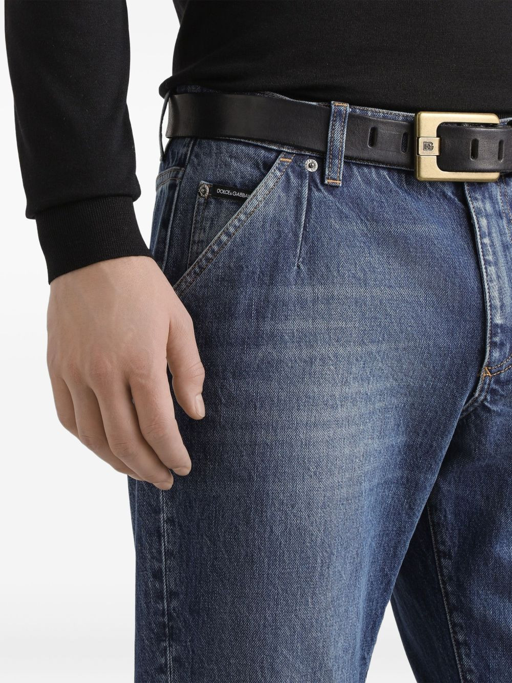 logo-plaque jeans - 4