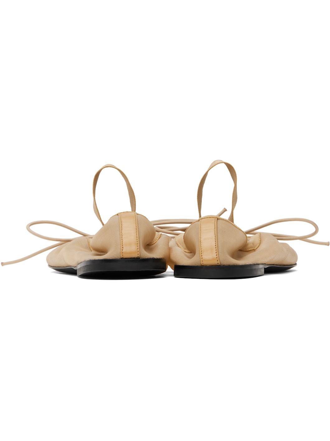 Beige Glove Mary Jane Ballerina Flats - 2