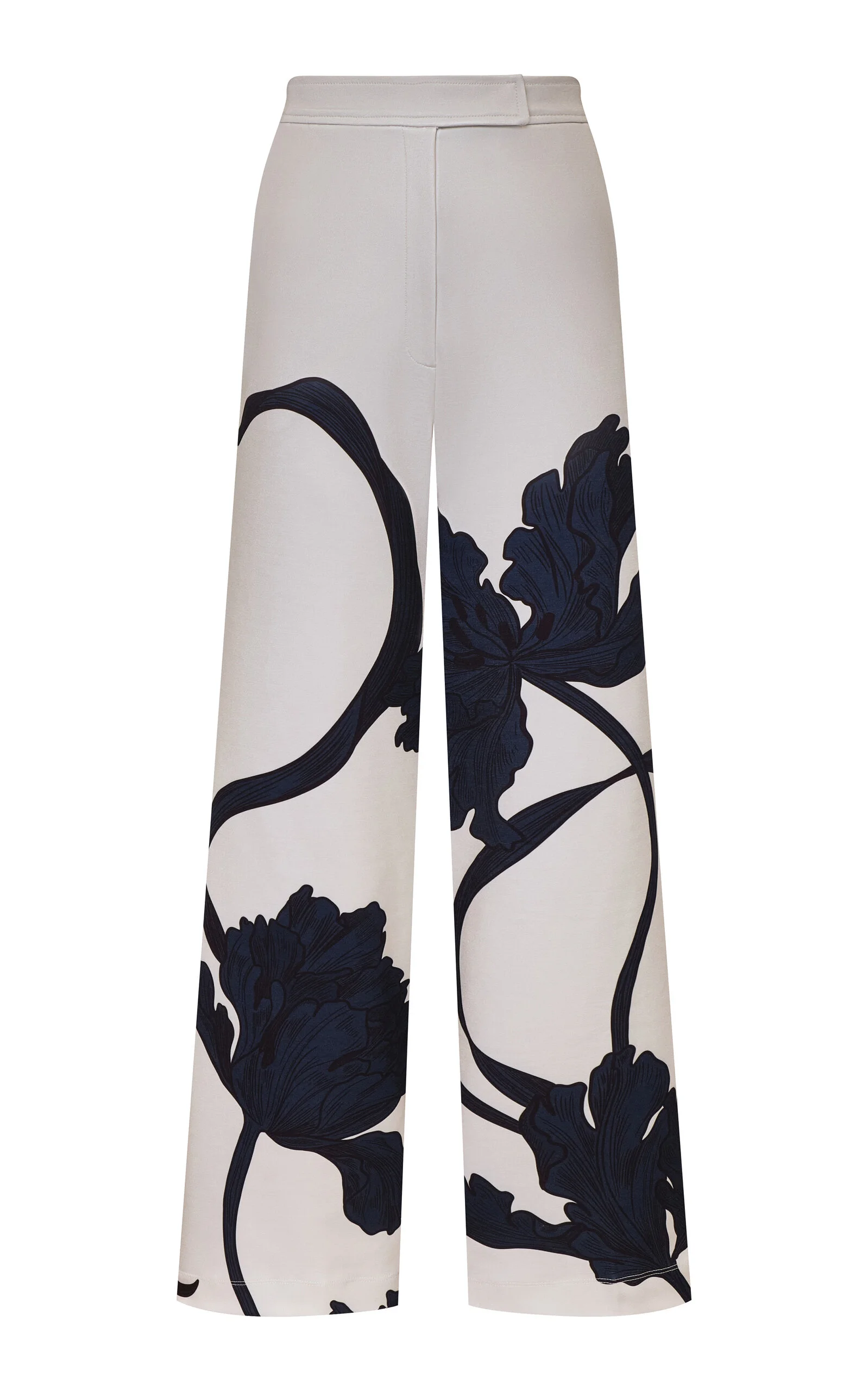 Adira Printed Stretch-Cotton Wide-Leg Pants print - 1