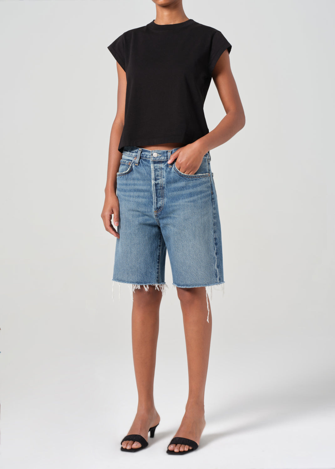 BRYCE CAP SLEEVE TEE IN BLACK - 5