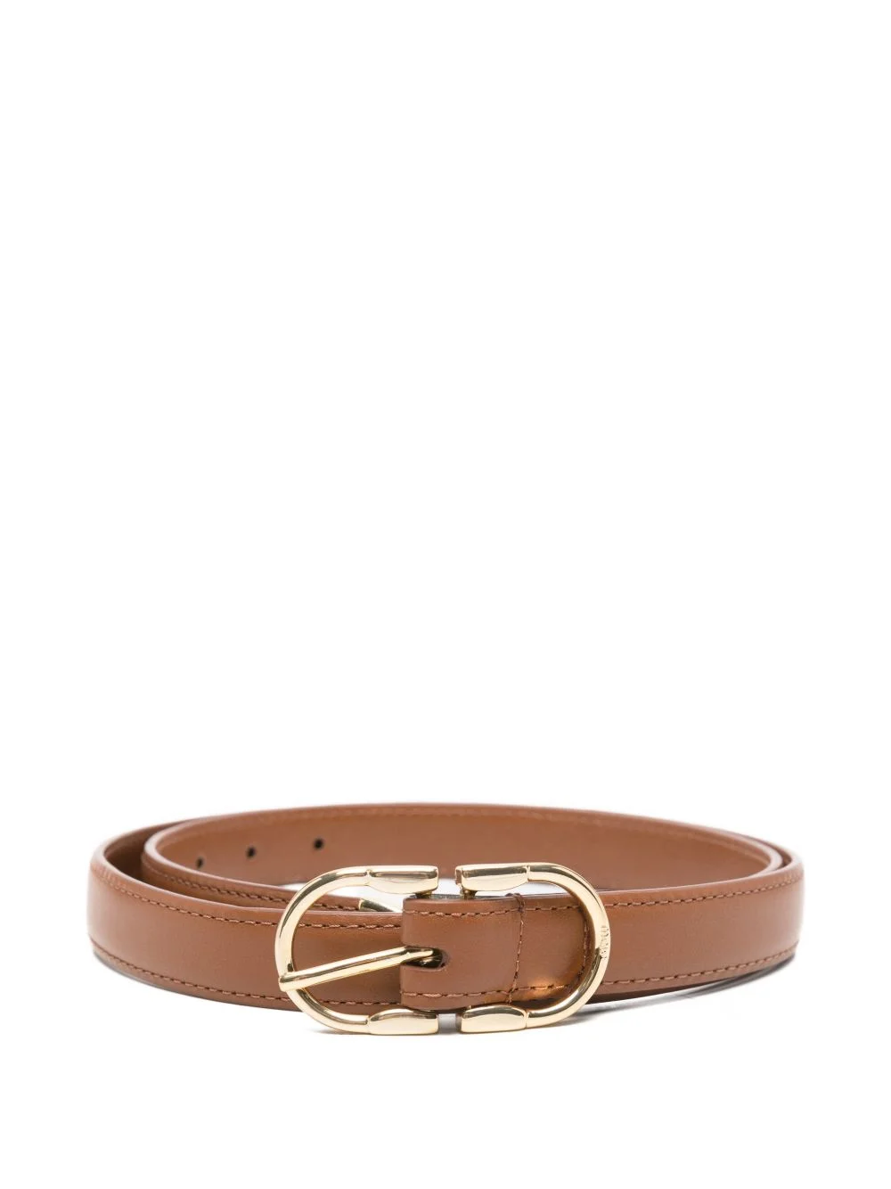gold-tone buckle leather belt - 1