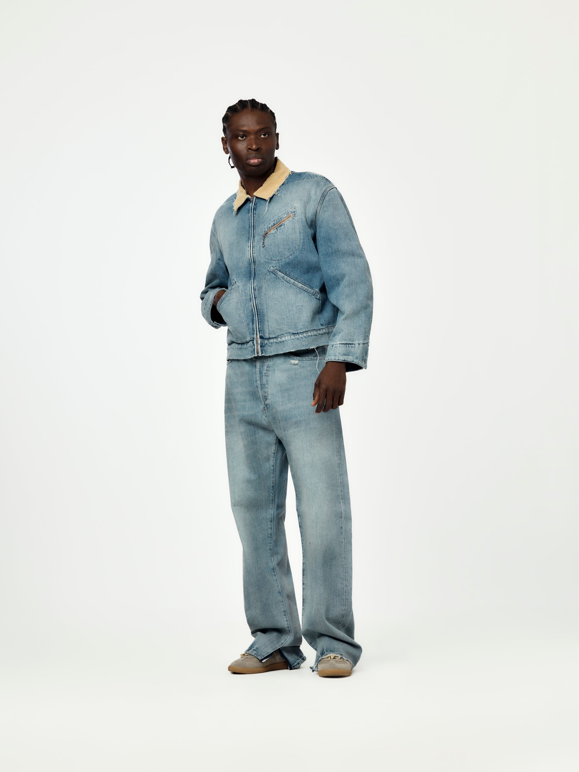 JAPANESE DENIM SPORTS JACKET (LIGHT BLUE) - 5
