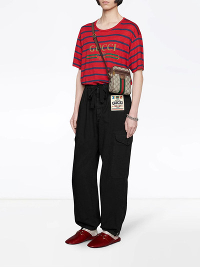 GUCCI logo patch wide-leg cargo trousers outlook