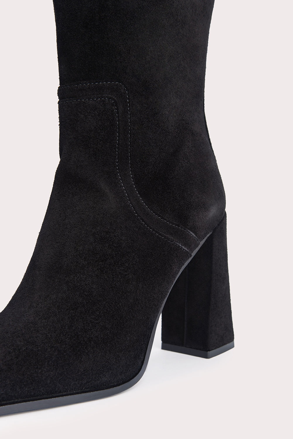 Tia Black Suede Leather - 7