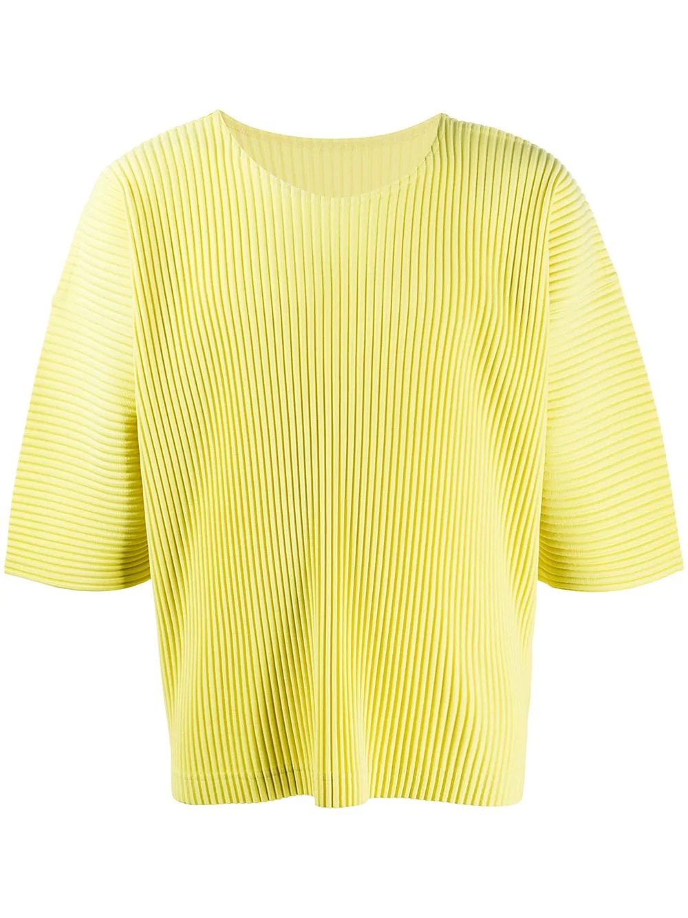 ribbed half-sleeve top - 1