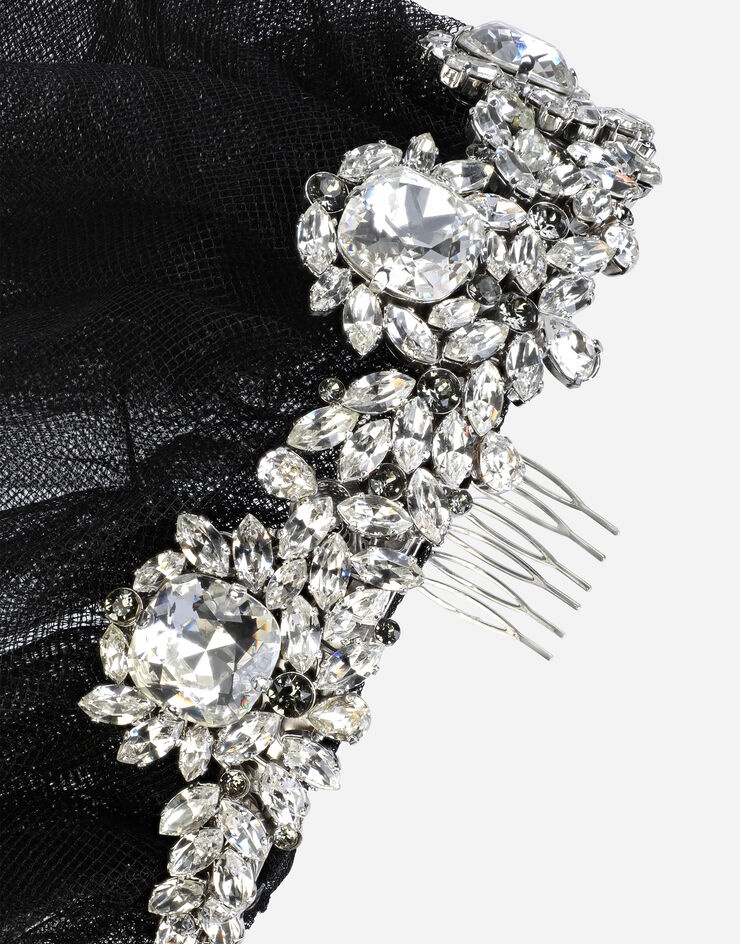 Rhinestone diadem with tulle veil - 3