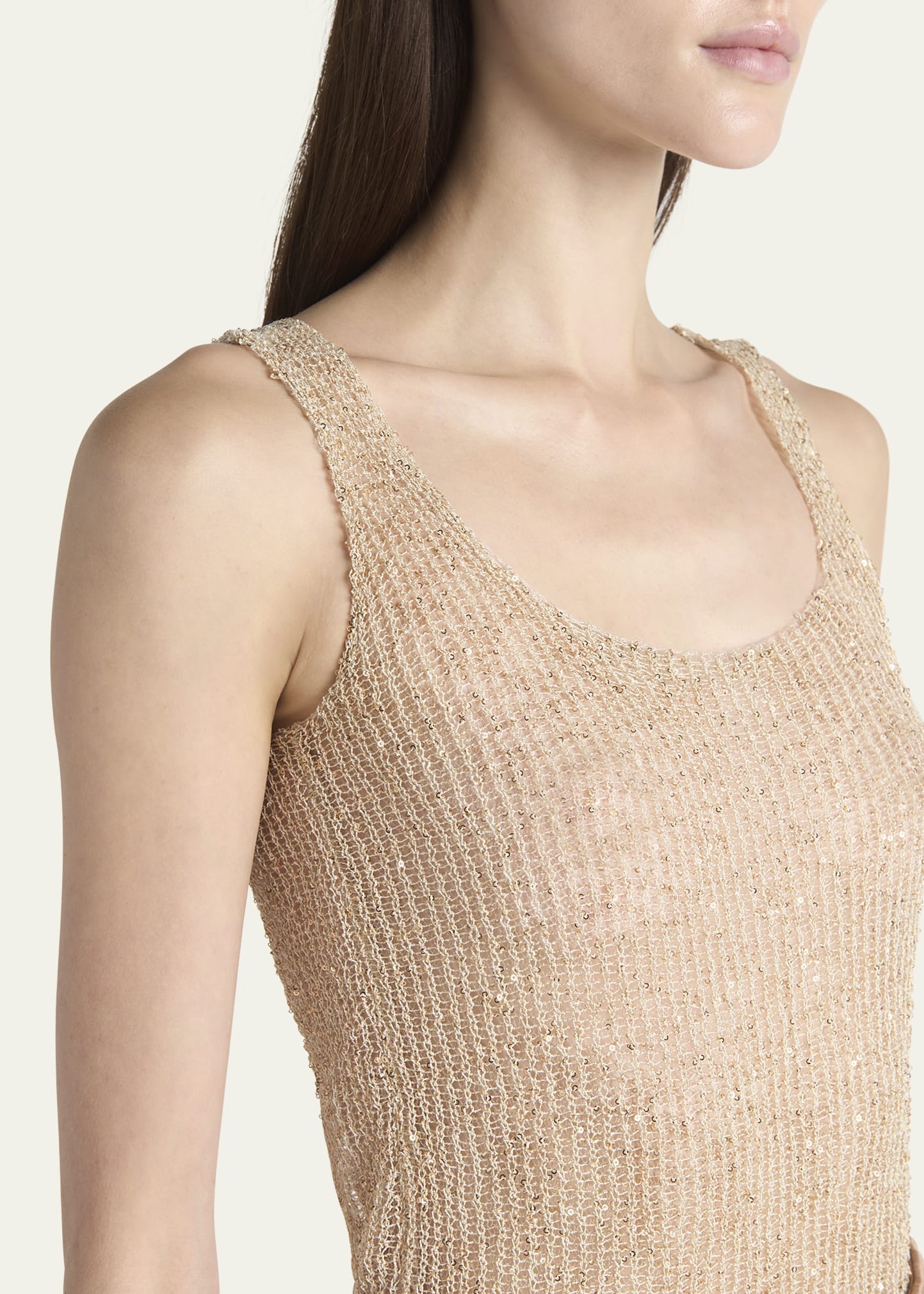 Sequined Knit Sleeveless Top - 5