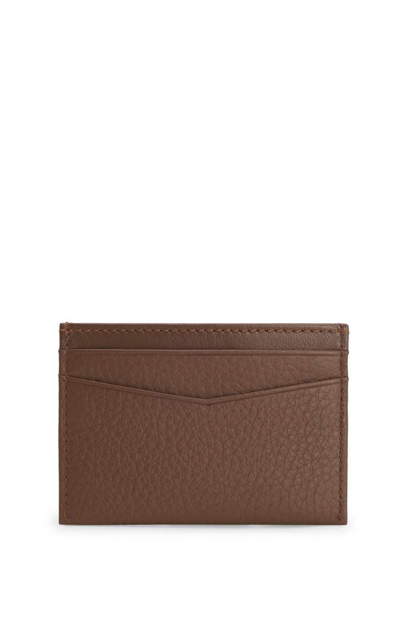 BOSS CARD HOLDER IN GRAINED LEATHER WITH METALLIC LOGO LETTERING outlook
