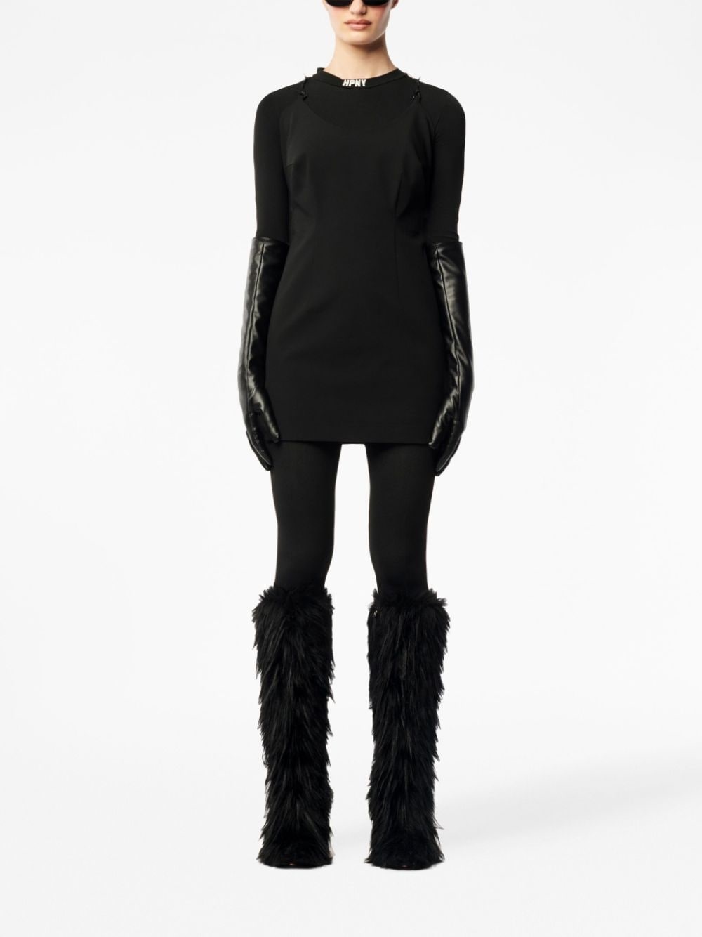 logo-patch criss-cross strap dress - 2