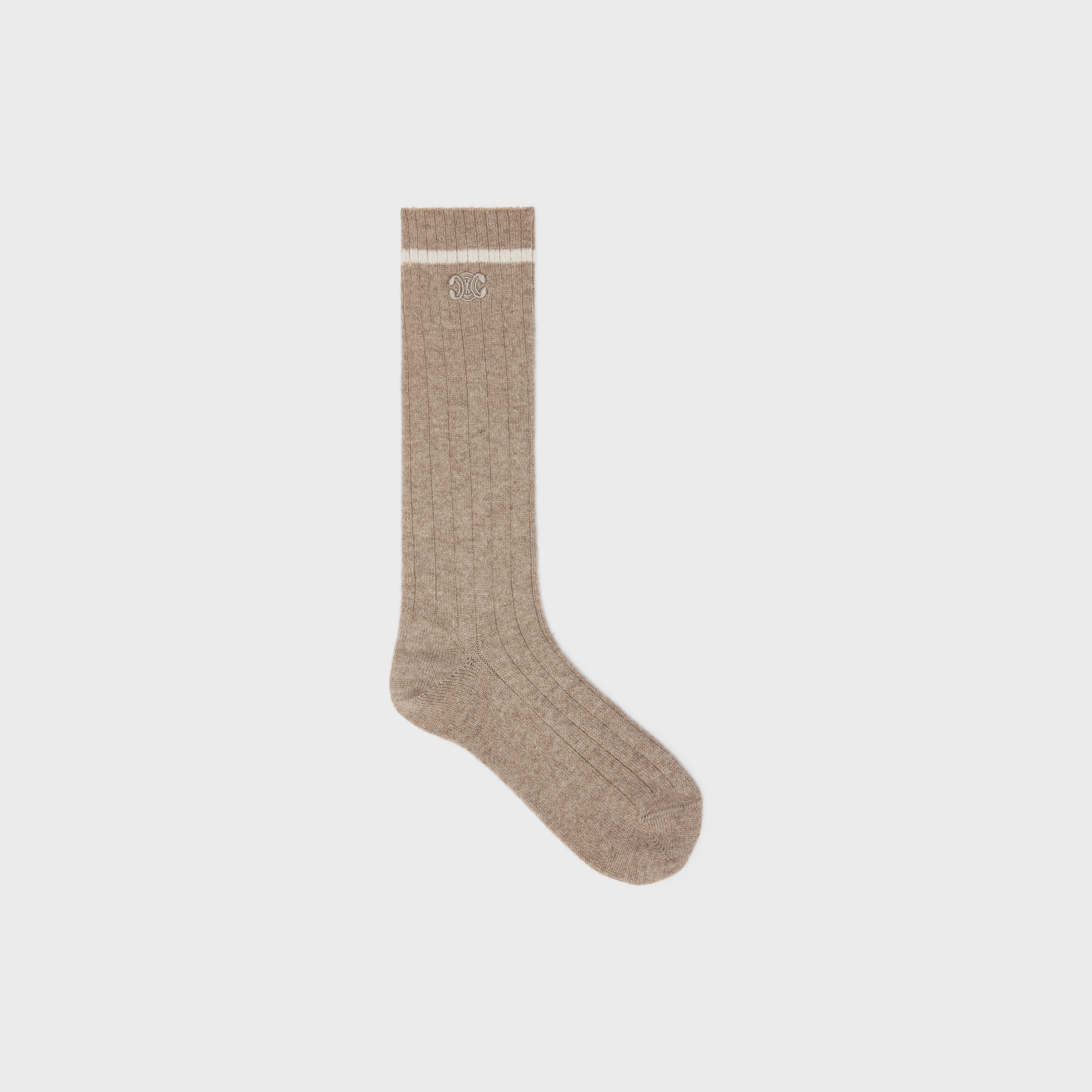 TRIOMPHE SOCKS IN RIBBED CASHMERE - 1